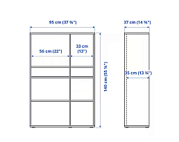 Изображение товара Стеллаж Вихалс 3 white ИКЕА (IKEA) на сайте adeta.ru